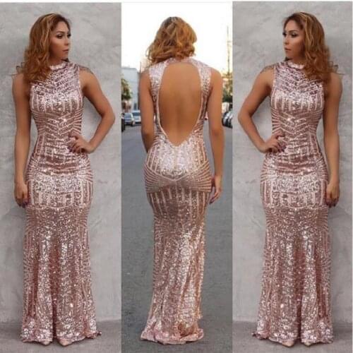 Sexy Backless Sequin Prom Dresses Mermaid 2021 Vestidos De Fiesta De Noche Formal Women Special Occasion Party Dress