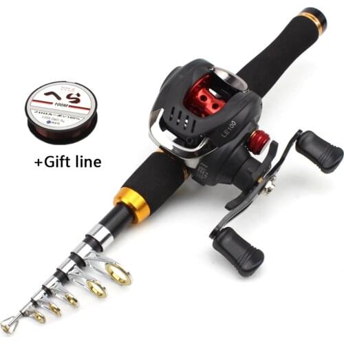 1.65m Casting Rod and Baitcasting Reel set Fishing rod with reel Portable Travel lure Rod 10-30g Lure Weight Trout Boat Rod