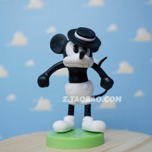 1PCS 5CM Disney black and White Retro world famous Mickey Mouse Doll ornaments collection ornaments