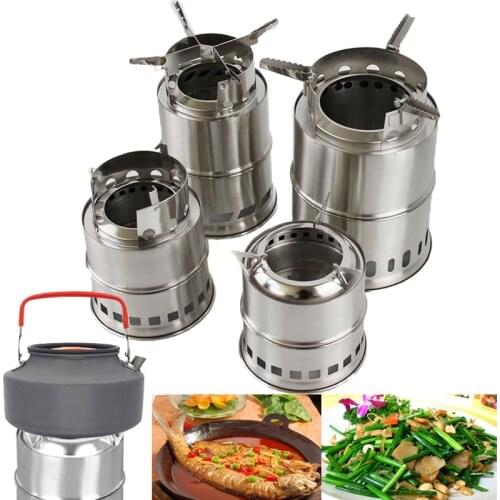 1 Pcs Camping Lightweight Stove Foldable Windproof Wood Burning Stove for Picnic BBQ Camping