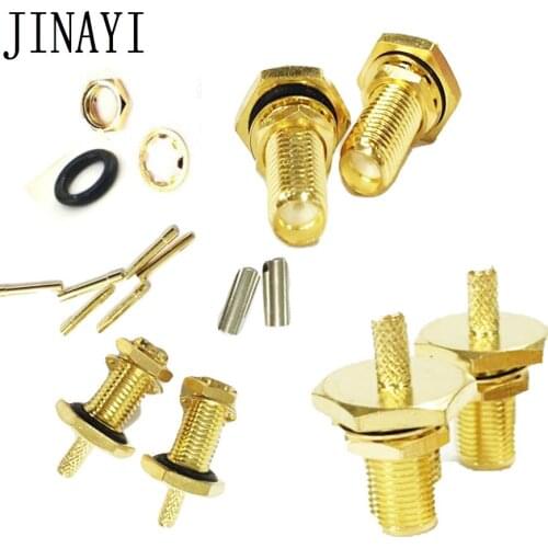 10pcs SMA Female Jack Bulkhead O-ring Waterproof Crimp Adapter Connector Solder for RG316