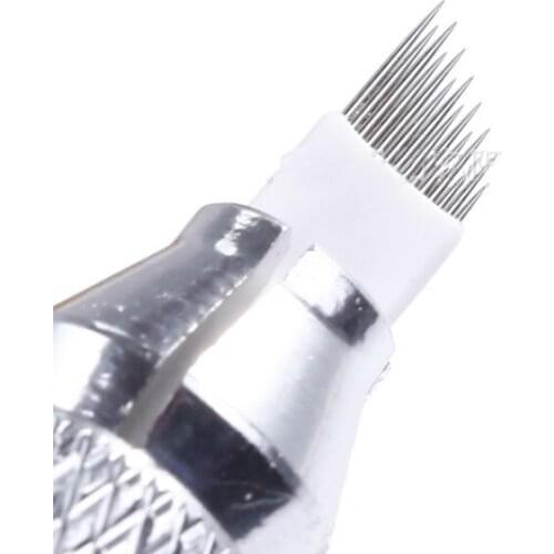 100pcs 14needles handmade fog eyebrow needle film fog velvet eyebrow needle piece high and low arc easy color needle
