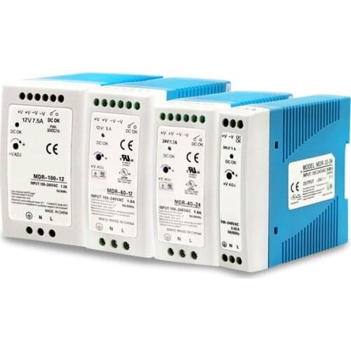12/24V ac dc 10W 20W 40W 60W 100W Single Output Industrial DIN Rail switching Power Supply with Ce Approv for led driver