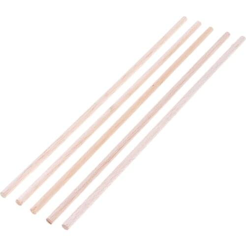 MagiDeal 5Pcs 6*250mm Craft Sticks Round Rod Balsa Wood Bar Hobby Model DIY Craft Acc for Architecture Model Toys Carving