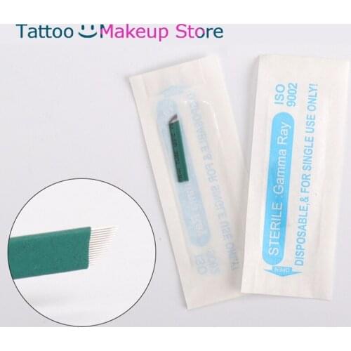 50Pcs micro blade 50pcs Knife Sets Tattoo Green 18pin Micro Blending Tattoo Needles Accessories Recycling Blades Disposable Pin