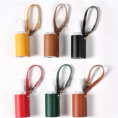 60ml Hand Sanitizer Case Perfume Leather Case Portable Bottle Keychain Hand Sanitizer Leather Case Keychain Pendant Holder