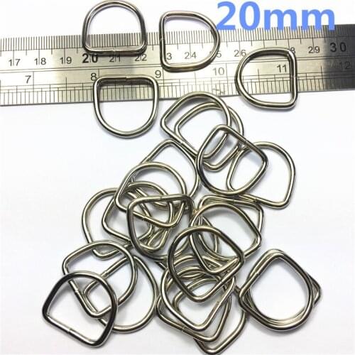 60pcs Metal D-shaped buckles Non-Welded D-Rings Webbing Strapping Bags Garment Diy Accessories Sewing hand