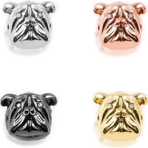 NEW Lovely Animal Pug Dog Head Charm Beads fit Women Charm Bracelets & Necklaces DIY Jewelry Making wholesale