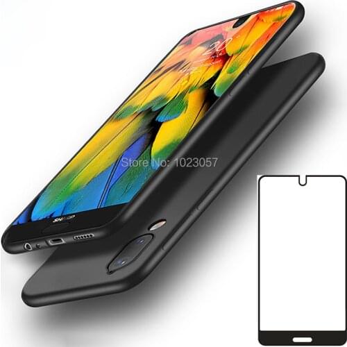 For SHARP AQUOS C10 S2 Case SHARP AQUOS C10 S2 Case Black Soft Case with Black Full Tempered Glass For SHARP AQUOS C10 S2