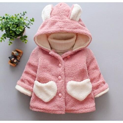 Kids Jacket Winter Girls Outerwear For Baby Sport Coat Plus Velvet Thicken Children Hooded Windproof Clothes Toddler Girl Jacket