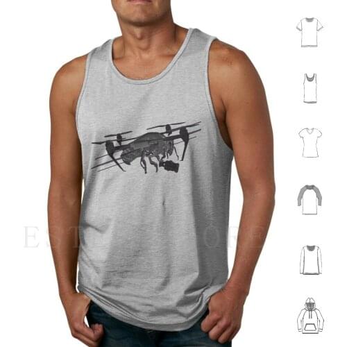 The Drone King Drone Merchandise Tank Tops Vest Sleeveless Drone Uav Fpv Pilot Nerd Dji Phantom Yuneec Spark Mavic Inspire