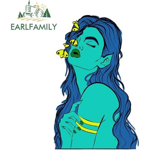 EARLFAMILY 13cm x 8.3cm for Fairy Anime Funny Car Stickers JDM Surfboard Decal Windshield Waterproof Sunscreen Car Assessoires