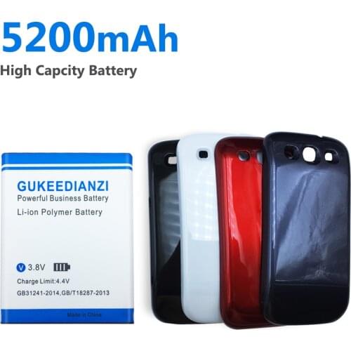 EB-L1G6LLU OEM New High Quality Mobile Phone Battery 5200mAh For Samsung Galaxy S3 SIII i9300 S 3 III + Batery Back Door Case