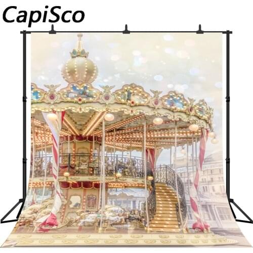 Capisco backdrop for photo studio fantasy carousel fairytale luxury halo Childrens birthday background photocall photo props