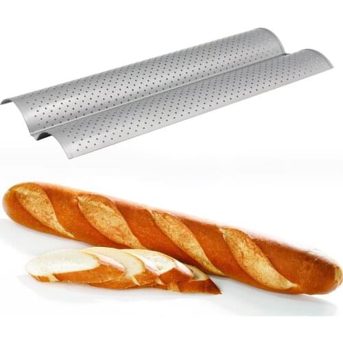 French Bread Baking Mold Bread Wave Baking Tray Practical Cake Baguette Mold Pans 2/3/4 Groove Waves Bread Baking Tools