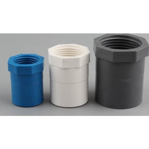 ID 20/25/32/40/50Mm Female Thread Straight Connector PVC Pipe Adapter Fish Tank Fittings Garden Irrigation Accessories