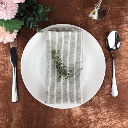Set Of 12 Striped cloth Napkins 44 x 44cm cotton linen dinner table Napkins fabric placemats 6 colors