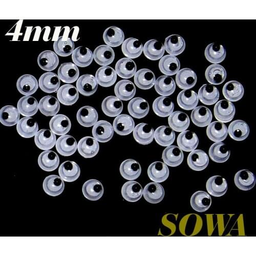 New 720PCS Size 4mm Black And White Oval Design Imitate Animal Eye Dolls Eye For Toy DIY