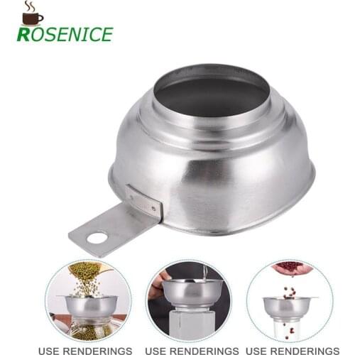 Stainless Steel Jam Funnel Square Wide Mouth Funnel Large Diameter Oil Leakage Jam Funnel with Handle Kitchen Gadget
