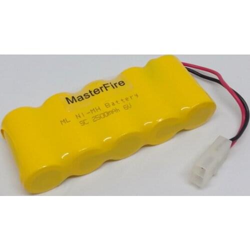 MasterFire 5PACK/LOT Brand New SC 6V 2500mAh Ni-Mh Battery Rechargeable NiMH Batteries Pack for RC Car Free Shipping