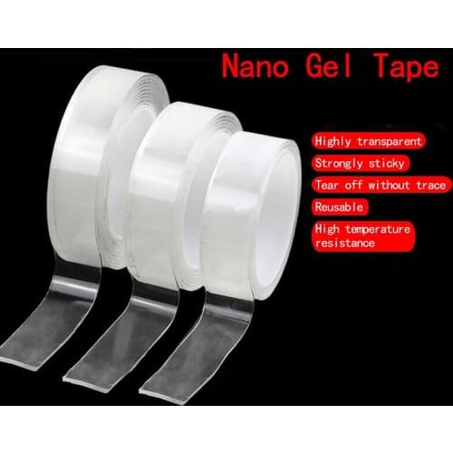 1m/3m/5m Reusable Double-Sided Adhesive Nano Traceless Tape Removable Sticker Washable Adhesive Loop Disks Tie Glue Gadget