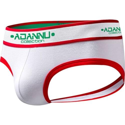 2020 ADANNU Brand Mens Sexy Thongs briefs Double D G-string Thong Gay Underwear Male Jockstraps Jocks cotton solid broadside