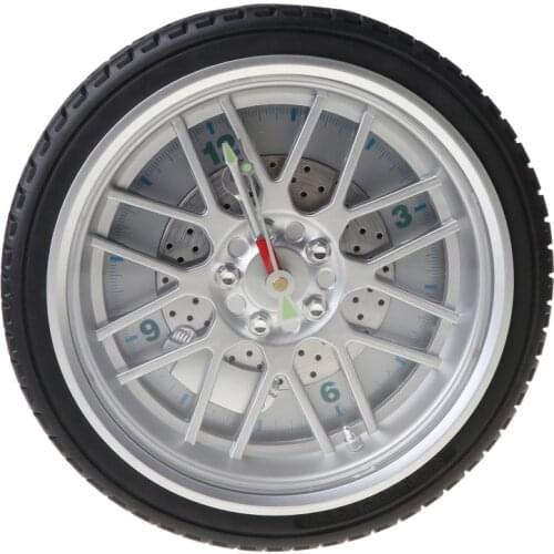 Garage Wall Clock 10-inch Luminous Tire Outer Edge Decorative Clock Mute Suitable For Bedroom