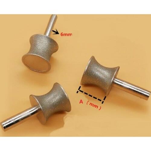 New 1pcs 400# Arc Diamond grinding wheel for Glass plane Arc chamfering 6mm shank