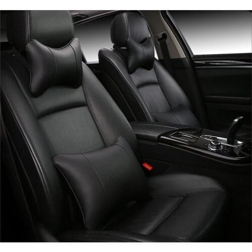 New PU leather car headrest linen neck headrest car seat cushion vehienlar plaid car pillow, car seat covers