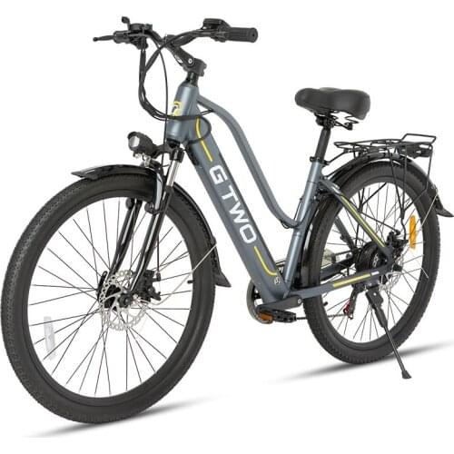 New 24 Inch/26 Inch Electric eBIKE Scooter Two Wheels Electric Bicycles 350W 48V 9.6AH Adults Electric Mountain Bike White/Grey