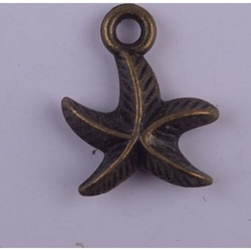 Wholesale Love StarFish Pendant Retro Bronze Tone Leather Chain Style Necklace Pendant Alloy Jewelry Accessories 50pcs/lot