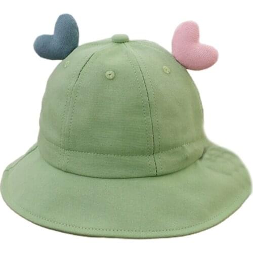 Summer Anti-UV Boys Girls Sun Bucket Hat Solid Color Cute Individuality Beach Caps Unisex with Wide Brim