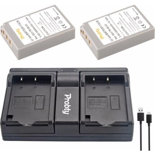 PROBTY 2PCS PS-BLS5 PS BLS5 Battery +USB Dual Charger for Olympus OM-D E-M10 PEN E-PL2 E-PL5 E-PL6 E-PM2 Stylus EM10 EPL6 EPL7