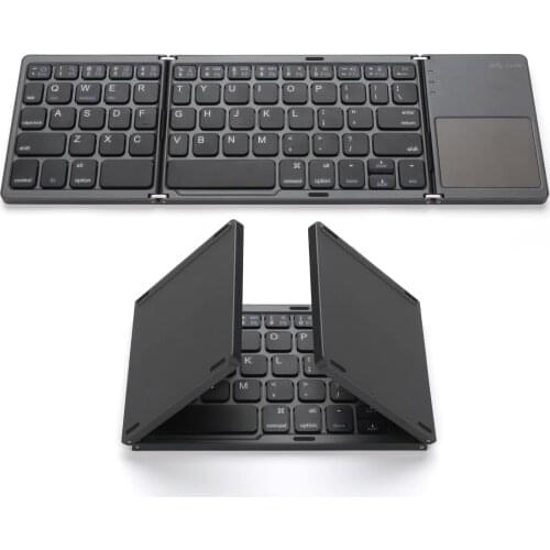 Oldable Bluetooth Keyboard, Pocket Size Portable Mini BT Wireless Keyboard with Touchpad for Android, Windows, PC, Table