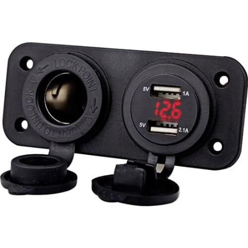 Dual USB Car Cigarette Lighter Socket Splitter 12V Charger Power Adapter Outlet USB Socket Splitter Lighter USB Black Car Chargi