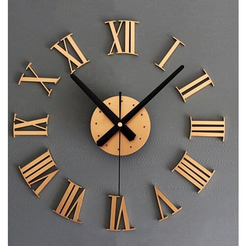 HOT DIY Luxury 3D Roman numerals Wall Clock Large Size Home Decoration Art Clock HOT 40-60CM