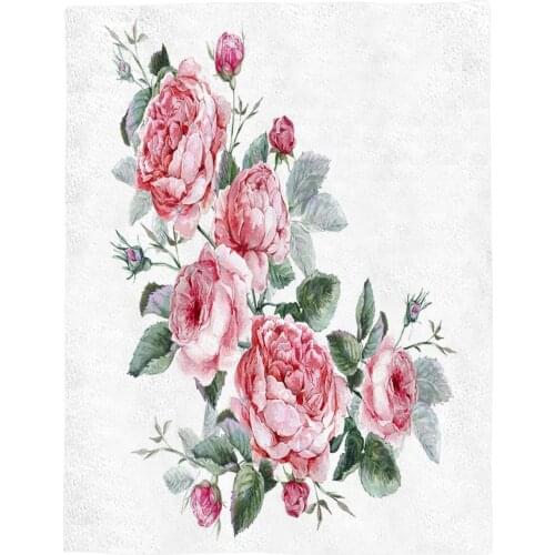 Pink Rose Throw Blanket Portable Soft Bedspread Microfiber Flannel Blankets for Beds