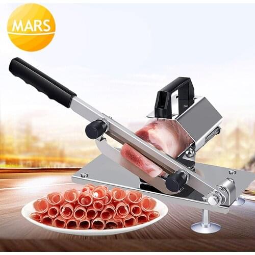 Manual Meat Slicer Mutton/Beef/Vagetables Cutter Thickness Adjustable Frozen Meat Slicing Machine in Kitchen Appliances