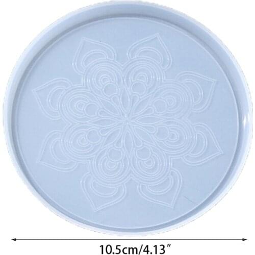 DIY Craft Datura Flowers Coaster Epoxy Resin Mold Cup Mat Mug Pad Silicone Mould