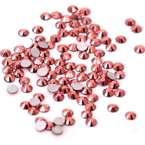 SS3-SS34 Rose Gold Nail Art Rhinestone Flatback Glass Non Hotfix Rhinestones Glitter Strass for Nail Art Designs H0081