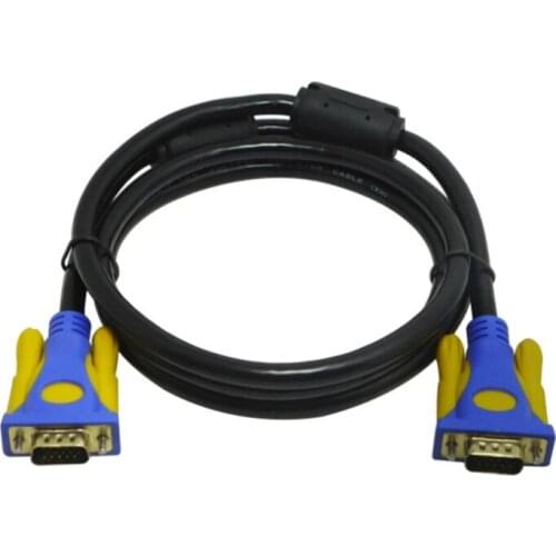 50ft Thin VGA Cable 3+9 Male to Male 15 Pin Support 1080P SVGA Computer Monitor Cord Flat Slim Adapter 5 Feet Black