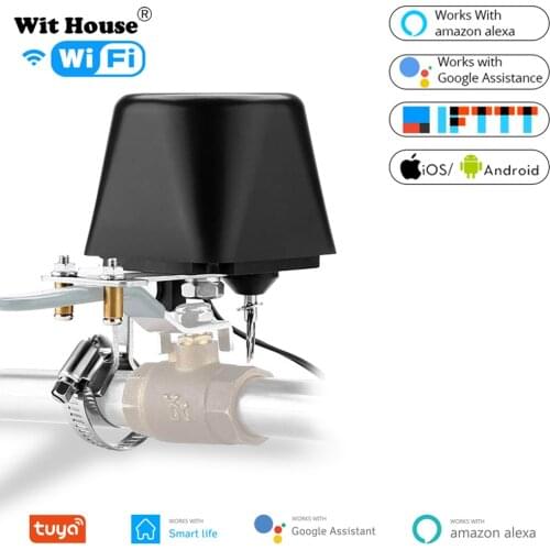 Tuya Alexa Google Assistant Smart WiFi Control Gas Water Valve Smart Life WiFi Shut-Off Controller Turn On Off Manually