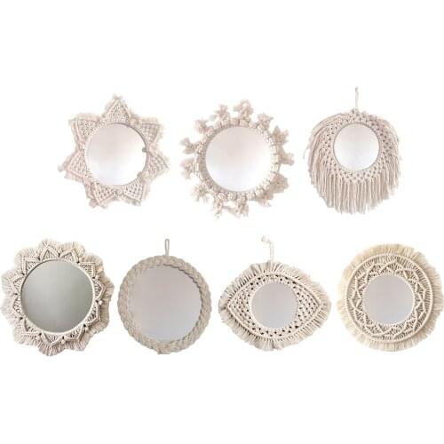 Bohemia Macrame Mirror Handmade Tapestry ing Mirrors Bedroom Art Decor