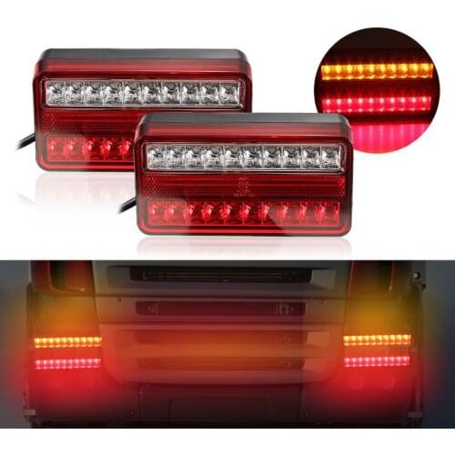 2pcs 20 LED 12V Tail Light Waterproof Car Truck Trailer Camper Van Stop Brake Rear Reverse Indicator Lights Turn Signal Lamp