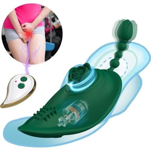 Rose Wear Vibrator Clitoral Stimulator Anal Plug Butt Plug Female Masturbation Tools Sex Machine Pussy Adult Toys for Couple