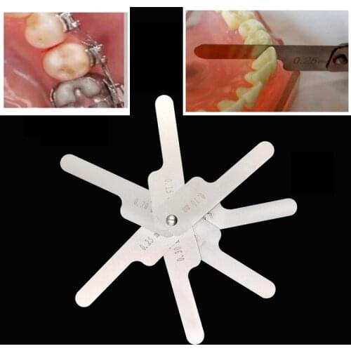 1Set Dental Interproximal measuring ruler Measure Tooth Gap Stainless Steel Reciprocating IPR System Orthodontic Treatment