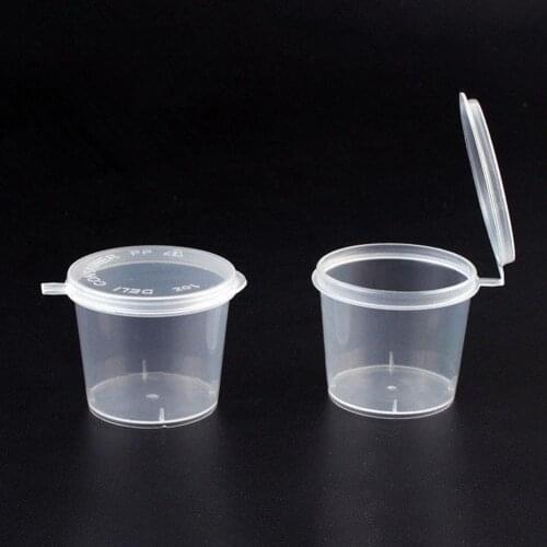 LanLan 100 Pcs 25ml/40ml Plastic Sauce Cups Food Storage Containers Clear Boxes -25