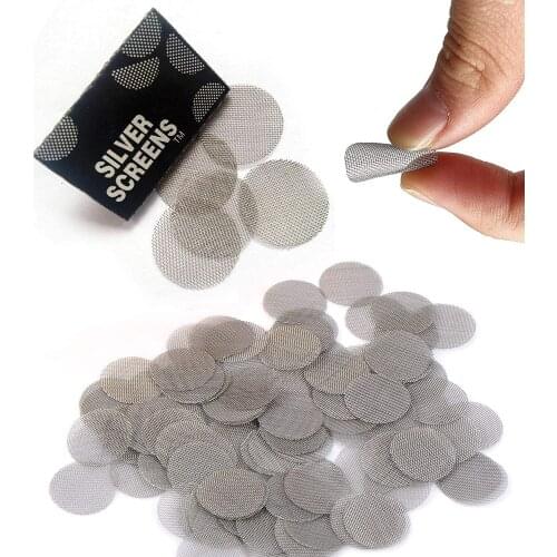 100 Pieces Stainless Steel Silver Screens Filters Pipe Screens Smoking Pipe Screens-0.81 inch