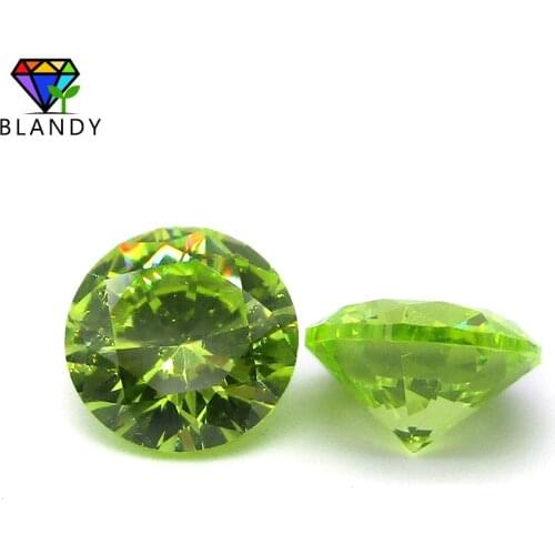 1000pcs/lot 1.0-2.5mm Round Shape CZ Stone 5A Brilliant Cut Apple Green Color Cubic Zirconia Stone Synthetic Gems For Jewelry