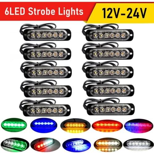 10x 6LED Stroboscopes Strobe Lights Emergency Lights 24v LED Lights Truck Flash Light Trailer Stop Signal Truck Warning Light